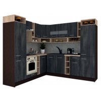 Bucatarie de Colt COSSY NEW ST. 230-250, Wenge / Decor 8509